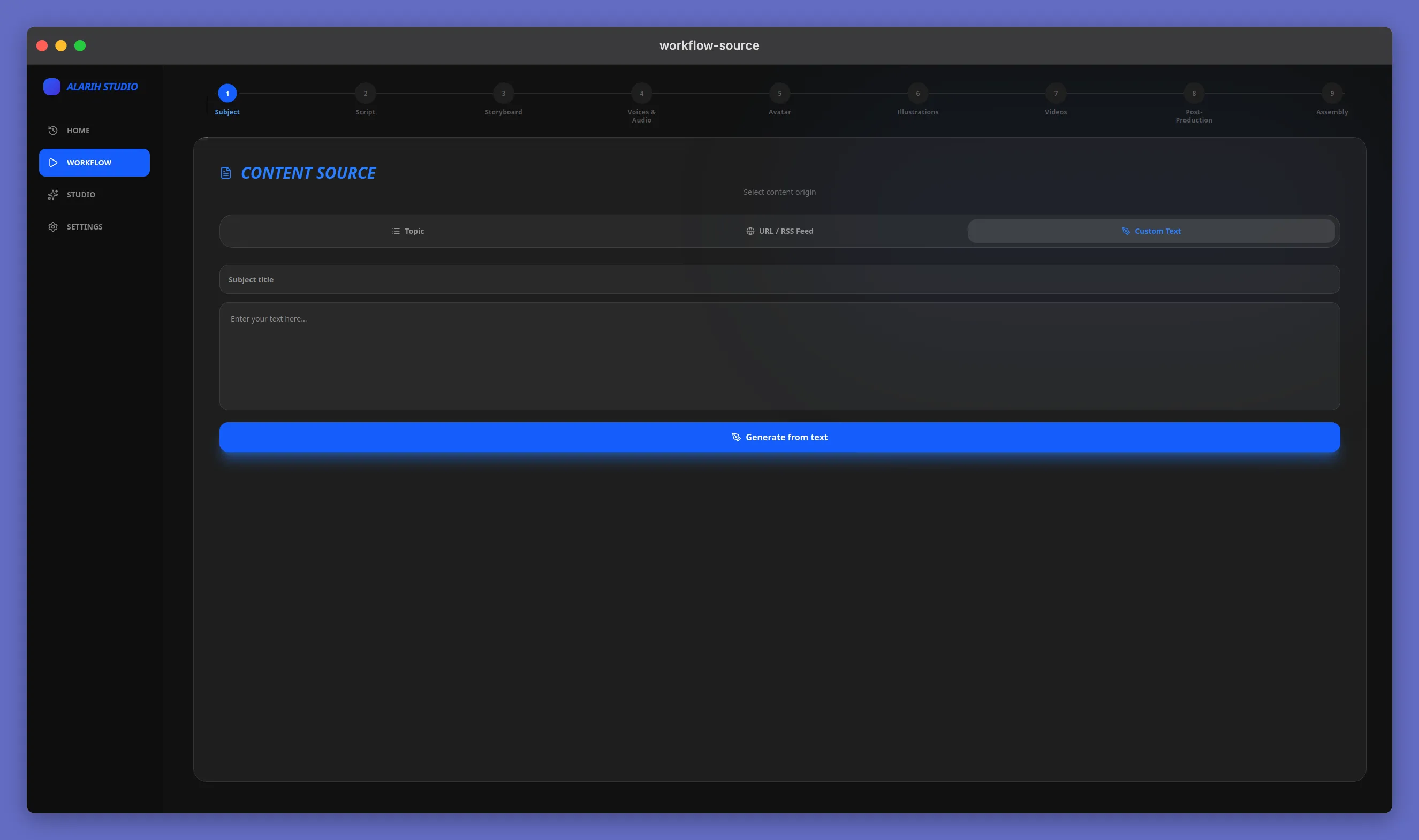 Generate from your source
